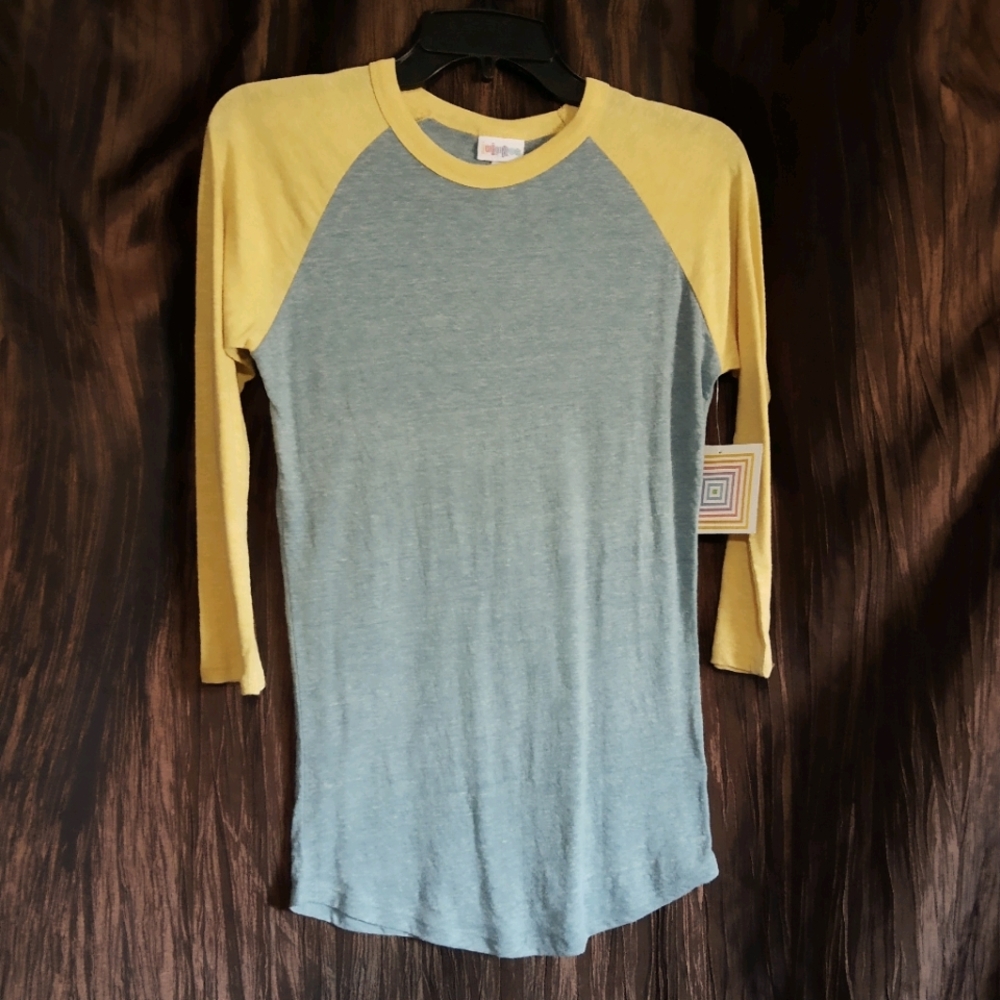 NWT LuLaRoe XXS 3/4Slv DoveTail Hem Baseball Shirt